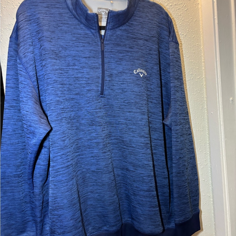 Callaway Men's Heathered Gold Zip-Up Sweater